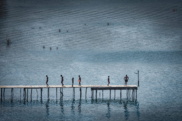 people on dock